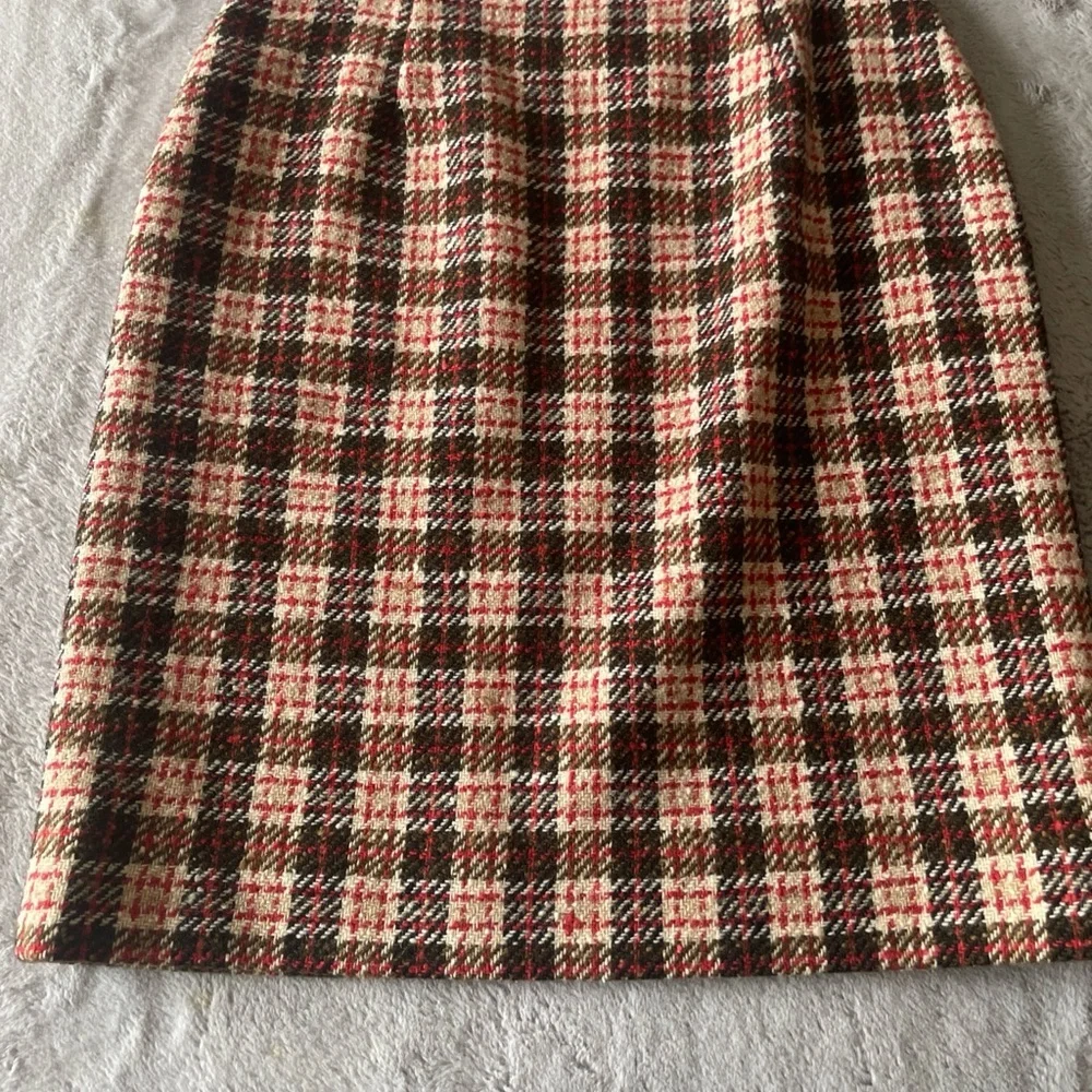 Pendelton Plaid Wool mini Skirt - Red and Brown size 14